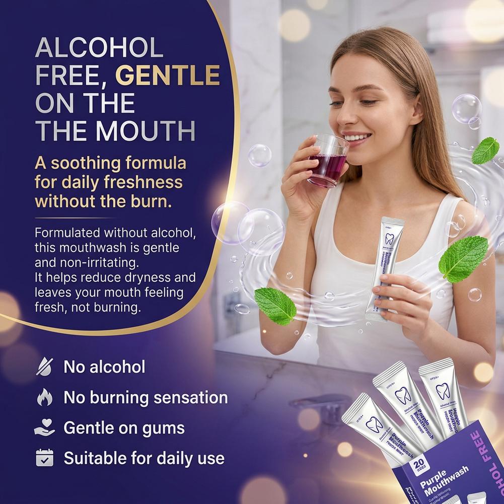 Teeth Whitening Mouthwash - Bain de bouche violet pour le